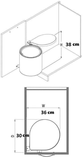 Alternative view of S-2251 Paslanmaz Çöp Kovası Krom Dolap İçi 10 Litre
