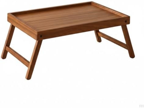 Alternative view of Ahşap Katlanabilir Yatak Tepsisi – Çok Amaçlı Servis ve Laptop Sehpası, Doğal Ahşap, 40x30 cm, Yükseltilmiş Kenarlı