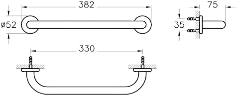 A44276 Uzun Havluluk (330 mm), Krom