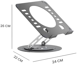 Yüksekliği Ayarlanan 360° Dönebilen Alüminyum Ergonomik Laptop Standı, Laptop Yükseltici 10” ~ 15.6”