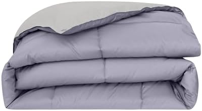 Overseas Kaz tüyü yorgan, alternatif mikrofiber, kapitone ters çevrilebilir ikiz. Ametist/Gümüş - Görsel 3