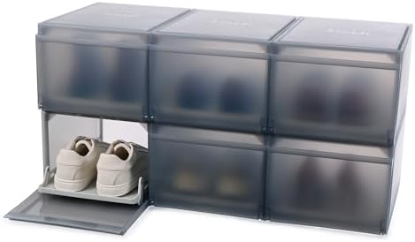 ShoeCase Premium Ayakkabı ve Spor Ayakkabı Saklama Kutusu Düzenleyici, Kaydırmalı Ayakkabı Tepsisi, 6'lı Paket - Görsel 4