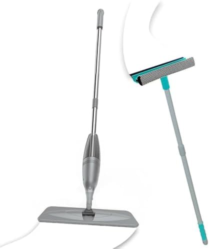 PONY SÜPER 2 Lİ SPREY MOP + TELESKOPİK SAPLI CAM SİLECEĞİ GRİ PASPAS TEMİZLİK SETİ