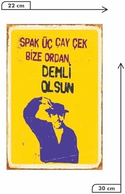 Spak Üç Çay Çek Bize Ordan Demli Olsun Turist Ömer Retro Mdf Drtr0027