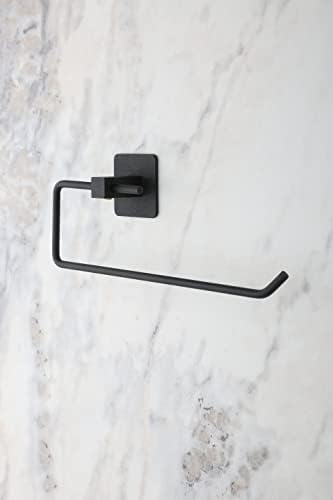 Banyo Yapışkanlı Siyah Kare Açık Solo Havluluk Havlu Askısı - Görsel 3
