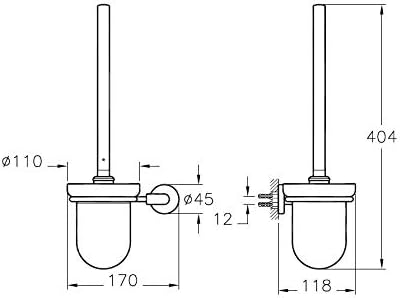 Minimax A44790 Tuvalet Fırçalığı, Krom