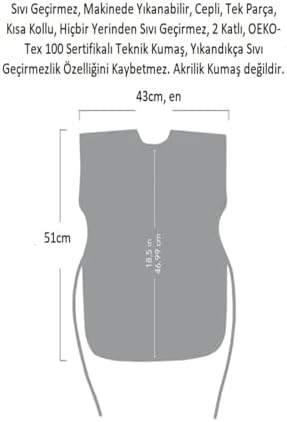 3-6 Yaş, Kısa Kollu Sıvı Geçirmez Önlük, Makinede Yıkanabilir, Boya, Oyun Ve Yemek Zamanı