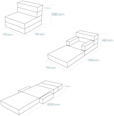 Alternative view of Homedius Melisa Tek Kişilik Katlanır Yatak Katlanır Koltuk Gri