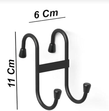 Alternative view of Kapı Üstü Çift Metal Askı – Delmeden Kullanım, Havlu ve Kıyafet Askılığı, Siyah