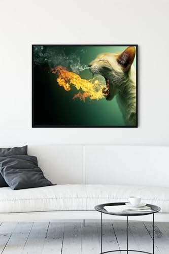 Alternative view of (pster11574) Kedi Eğlenceli Mizahi Çerçeveli Tablo 3 (40x50cm)