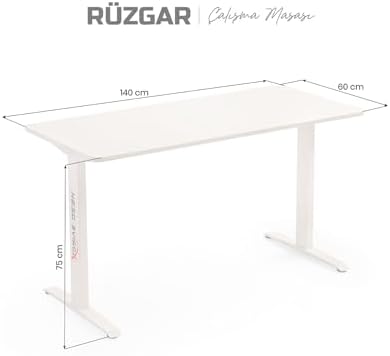 Rüzgar Çalışma Masası Beyaz (140x60)