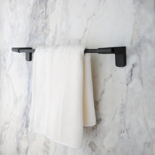 Banyo F1 Model Uzun Havluluk 40 cm - Pütürlü Mat Siyah Paslanmaz Çelik Duvara Monte Banyo Havlu Askısı (5 Yıl Garantili)