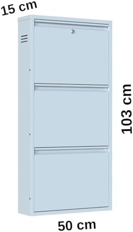 Alternative view of Metal, Kapaklı, Duvara Monte Edilebilir, Paslanmaz Çelik (BEYAZ, 3 RAF)