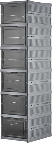 6 Katlı Katlanabilir Organizer, Çok Amaçlı, Taşınabilir Portatif, 25.5 x 34.5 x 105 cm (ANTRASİT)