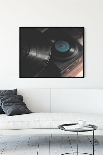 (pster10908) Eski Plaklar Nostaljik Çerçeveli Tablo (21x30cm)