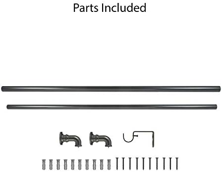Endüstriyel Sarma Teleskopik Perde Çubuğu Seti, 91,44-183,88 cm, Bronz