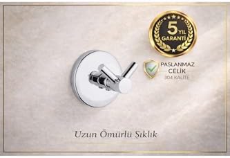 Alternative view of Banyo 304 Paslanmaz Çelik V Bornoz Havluluk, Askılık – 5 Yıl Garantili – Yapışkanlı & Vidalı Montaj
