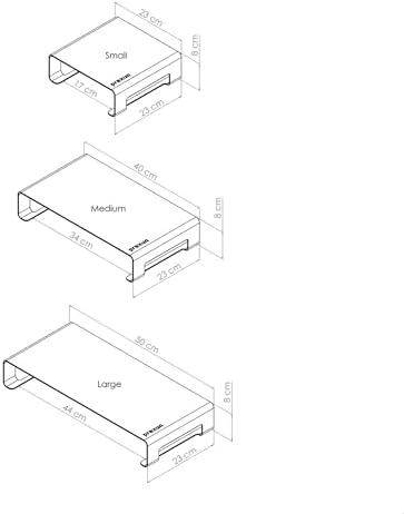 Prexua Riser Masaüstü Monitör Standı - Monitör Yükseltici (Siyah, Medium)