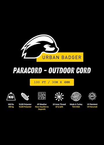 Badger Turuncu Paracord Hayatta Kalma İpi, 30m - 300kg, Dayanıklı Kamp Ekipmanları, Kamp Aksesuarları - Görsel 4