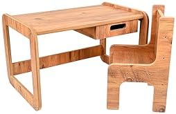 Tek Kişilik Çekmeceli Ahşap Çocuk Oyun & Aktivite Masa ve Takımı - 18mm Ceviz Renk MDF