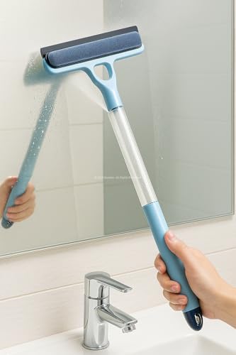 Alternative view of 4 in 1 Spreyli Cam Temizleyici Çekçek ve Fırça Aparatı Su Hazneli Pratik Camsil Çok Fonksiyonlu Pencere Banyo Ayna Temizlik Aracı