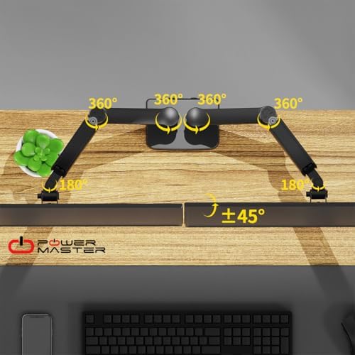 Powermaster 13-32" LCD/LED Monitör Çift Tutucu, Kol Amortisörlü, Vesa, Monitör Standı 2-20 Kg, Gaming Stand Askı Aparatı,