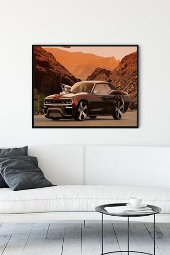 (pster12782) Muscle Araba Çerçeveli Tablo (21x30cm)