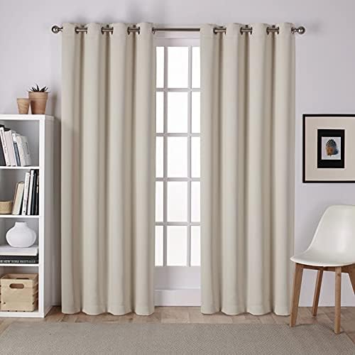 Özel Ev Fitilli Dokuma Oda Karartma Gromet Üst Perde Paneli Çifti, 132 cm x 274 cm,, 2 Adet - Görsel 2