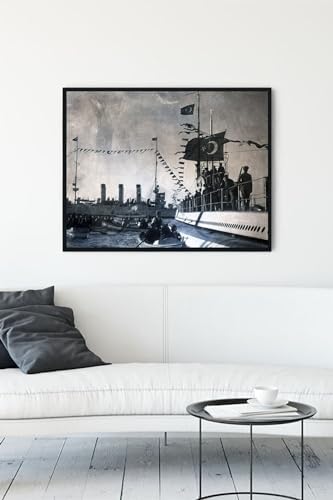 (pster10890) Eski Istanbul Boğaz Nostaljik Çerçeveli Tablo (21x30cm)