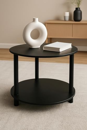 Alternative view of Yuvarlak Orta Sehpa 50 cm Çap – Modern MDF Salon Sehpası, Dayanıklı ve Şık Tasarım, Küçük Alanlar İçin İdeal Dekoratif Sehpa (48x34 cm)