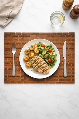 Bambu Desenli Amerikan Servis 42x28 cm Doğal Ahşap Görünümlü Kaymaz Dayanıklı Sofra Altlığı Yemek Masası Koruyucu Şık ve Modern Tasarım - Görsel 3