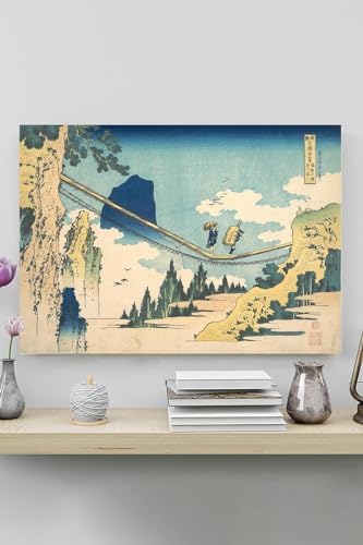 Alternative view of (pster20259) The Suspension Bridge - Katsushika Hokusai Sanatsal Poster 80 x 115