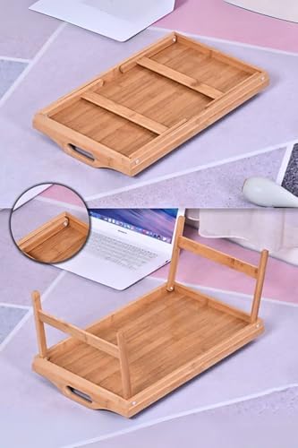Life Katlanır Ayaklı Bambu Yatak Tepsisi – Ahşap Laptop Standı, Kitap Okuma ve Çalışma Rahlesi, Kahvaltı ve Servis Sunum Tepsisi, Katlanabilir Piknik Tepsisi MIT1142