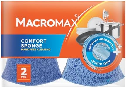 Macro Max Çizmez Bulaşık Süngeri 2'li, Maksimum Emici Hassas Yüzeyler İçin