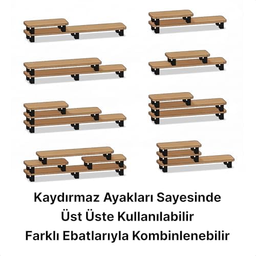 Alternative view of Prexua Upster Ahşap Monitör Standı - Ergonomik Monitör Yükseltici (Safir Meşe - Siyah Ayak, XLarge)