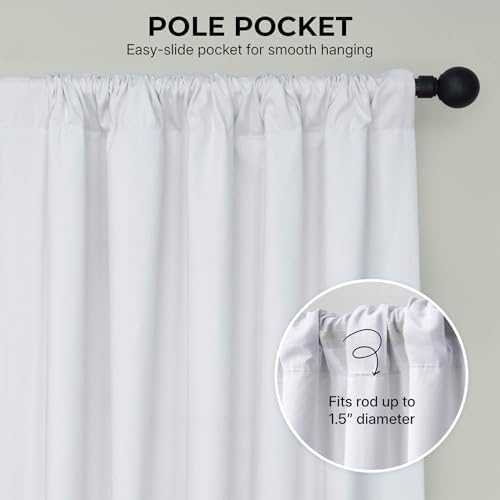 Price Drapes PRCT-BO09B-96 Düz Pamuk Karartma Perdesi (1 Panel), 50 X 96, Beyaz