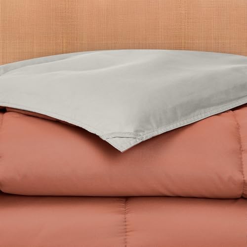 sahilde tekstil Wende kuştüyü alt yün, polyester, turuncu Rost/Oatmeal, - Görsel 2