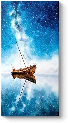 Yıldızlı Gecede Sandal Tablosu 40 x 80