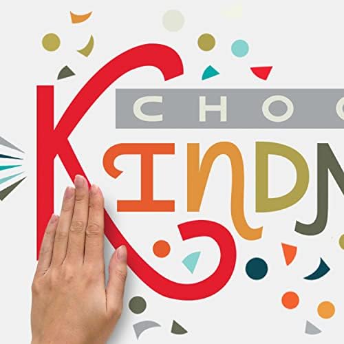RMK5329GM Choose Kindness Giant Peel and Stick Duvar Çıkartmaları, kırmızı, Turuncu, Camgöbeği