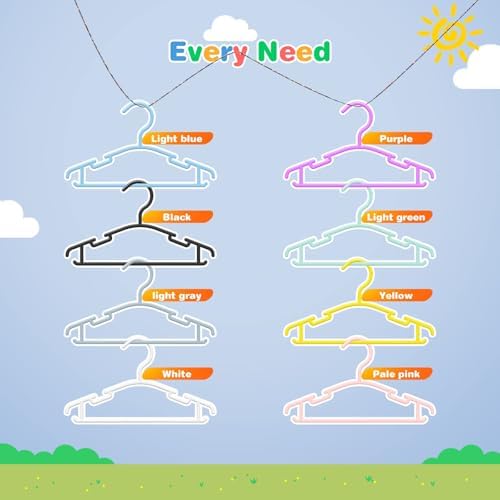Alternative view of Bebek askıları dolap için - bebek giysileri askıları 60 paket plastik çocuk askıları giyim bebek yürümeye başlayan çocuk askıları beyaz