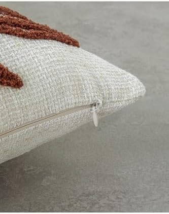 Foglie Nakışlı Kırlent Kılıfı 45X45 Cm Ekru - Görsel 3