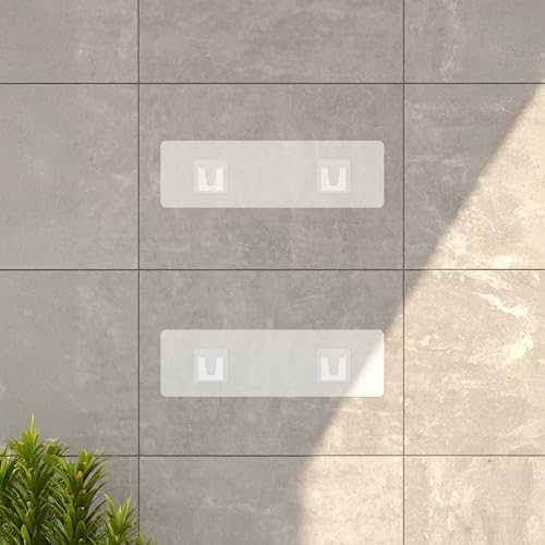 2'li Set Siyah Yapışkanlı Banyo Duş Rafı - 27x12 cm Matkapsız Montaj Şampuanlık ve Mutfak Baharatlık Organizeri