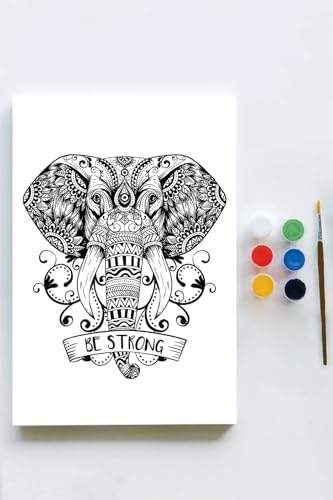 Alternative view of (pster21620) Fil Mandala Tuval Kanvas Tablo Boyama Hobi Seti (50x70cm)