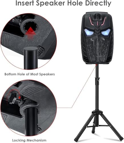 Alternative view of Profesyonel Taşınabilir Hoparlör Stant Ayarlanabilir Uzatma 76cm ila 111cm PA DJ Kısa Standı Mini Hoparlör Standı Uyumlu Ekleme Emniyet Pimi Hoparlör Ayak J-01