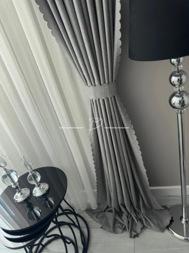 %100 Karartma Blackout Sıvama Ultrasonik Kesim Fon Perde 2 Renk Seçeneği 250 X 270 GRİ