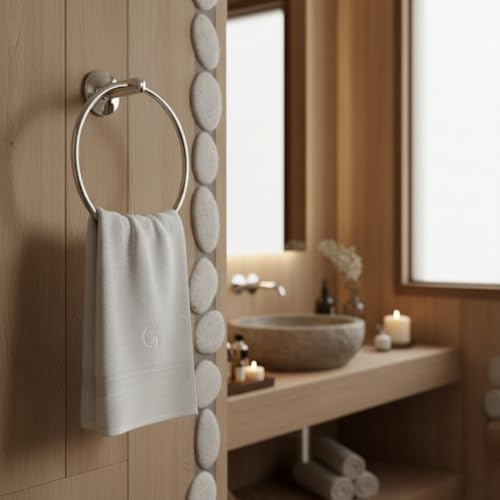 Yuvarlak Krom Havluluk – Duvara Monte Vidalı Metal Havlu Askısı 15×15 cm, Parlak Krom Banyo Aksesuarı - Görsel 4