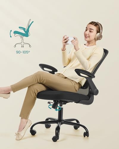 Alternative view of ofis koltuğu, masa sandalyesi, file kaplamalı döner sandalye, ergonomik, yastıklı bel desteği, sallanma fonksiyonu, 53 cm koltuk, katlanır kolçaklar, siyah OBN37BK