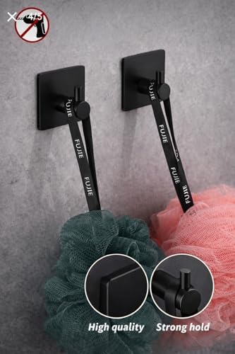 Alternative view of Banyo Premium Siyah 304 Paslanmaz Çelik Bornoz Askısı 2’li Set | Güçlü Yapışkan | 5 Yıl Garanti