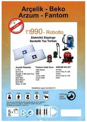 Şentürk Ticaret Ankara TT 990 ROBOTTO EEKTRİKLİ SÜPÜRGE TOZ TORBASI 5 ADET