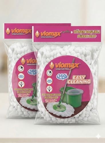 Alternative view of 2'li Mikro Mop Yedek Başlık Seti - 360 Derece Döner Başlıklı Mikrofiber Mop Bezi